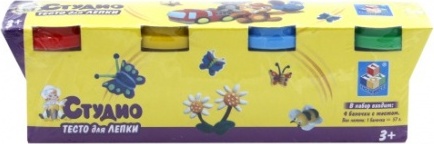 Набор для творчества 1TOY Тесто для лепки с формочками 4 шт Т54842