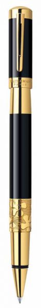 Ручка роллер WATERMAN Elegance (S0898650) Black GT (F) чернила: черный латунь позолота 24К